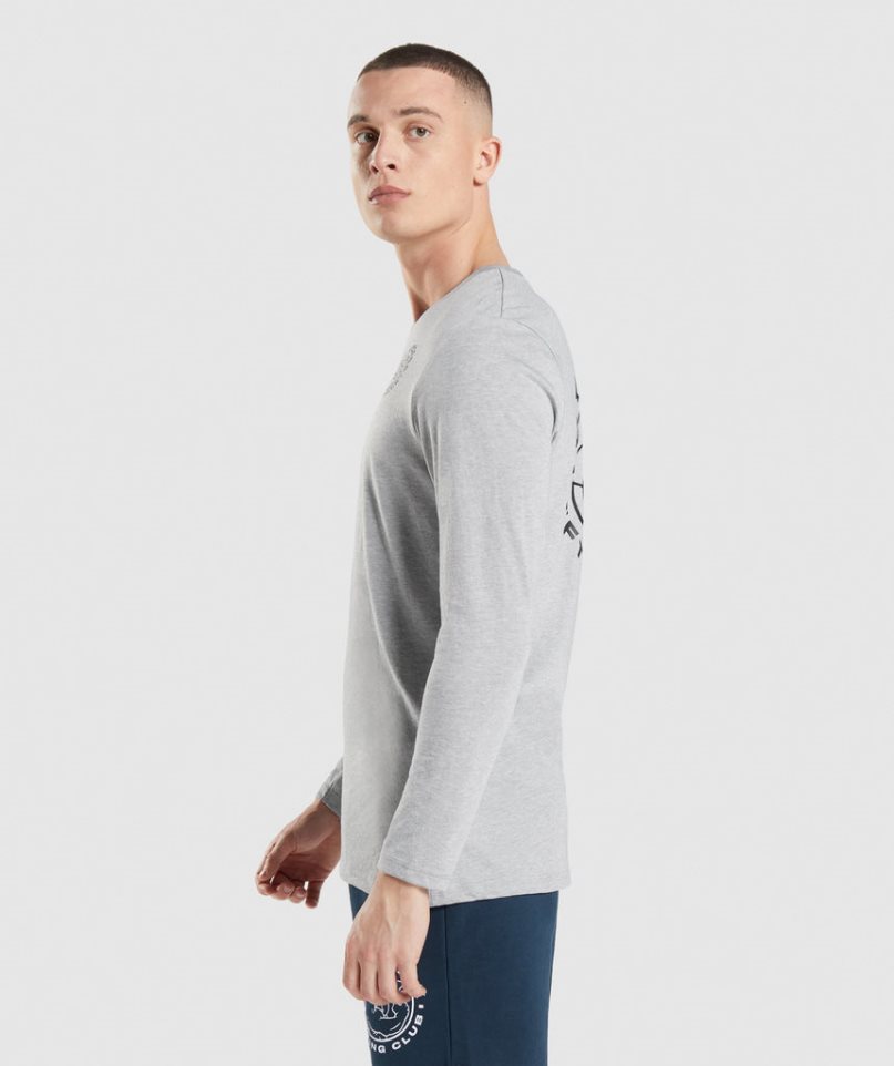 Gymshark Legacy Long Sleeve T-shirts Herren Hellgrau | 01952KZJP