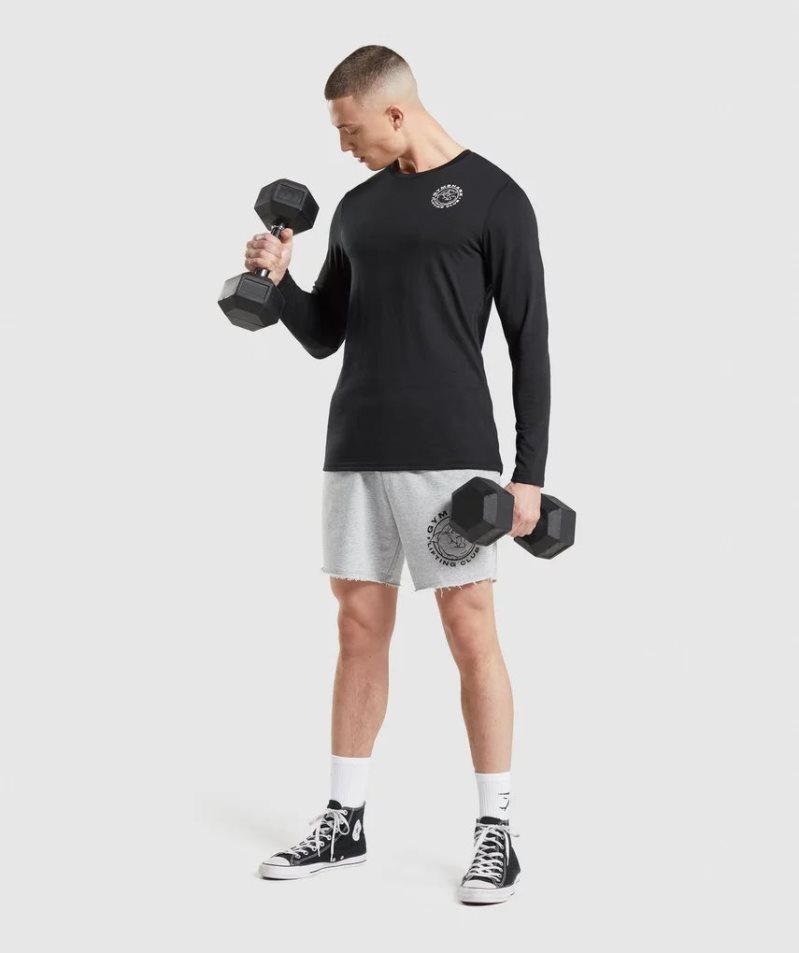 Gymshark Legacy Long Sleeve T-shirts Herren Schwarz | 34982QOUE