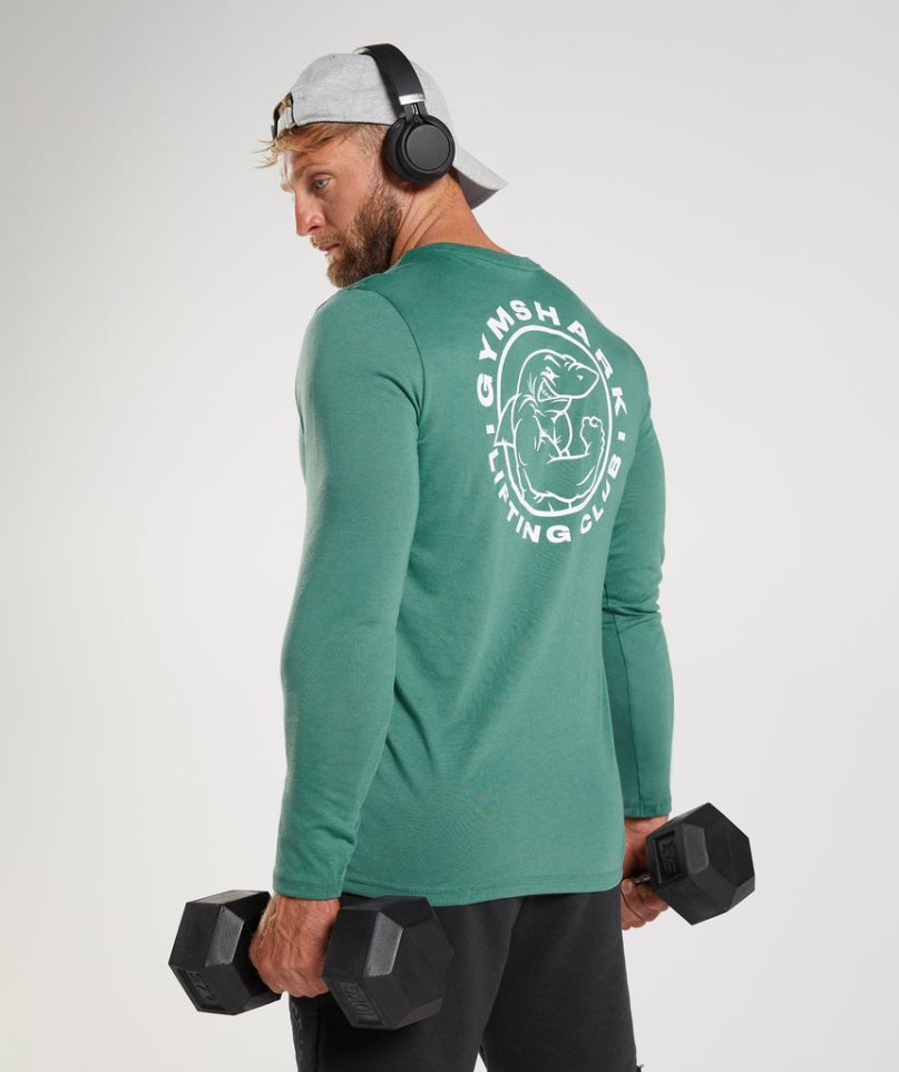 Gymshark Legacy Long Sleeve T-shirts Herren Grün | 65890GTEO