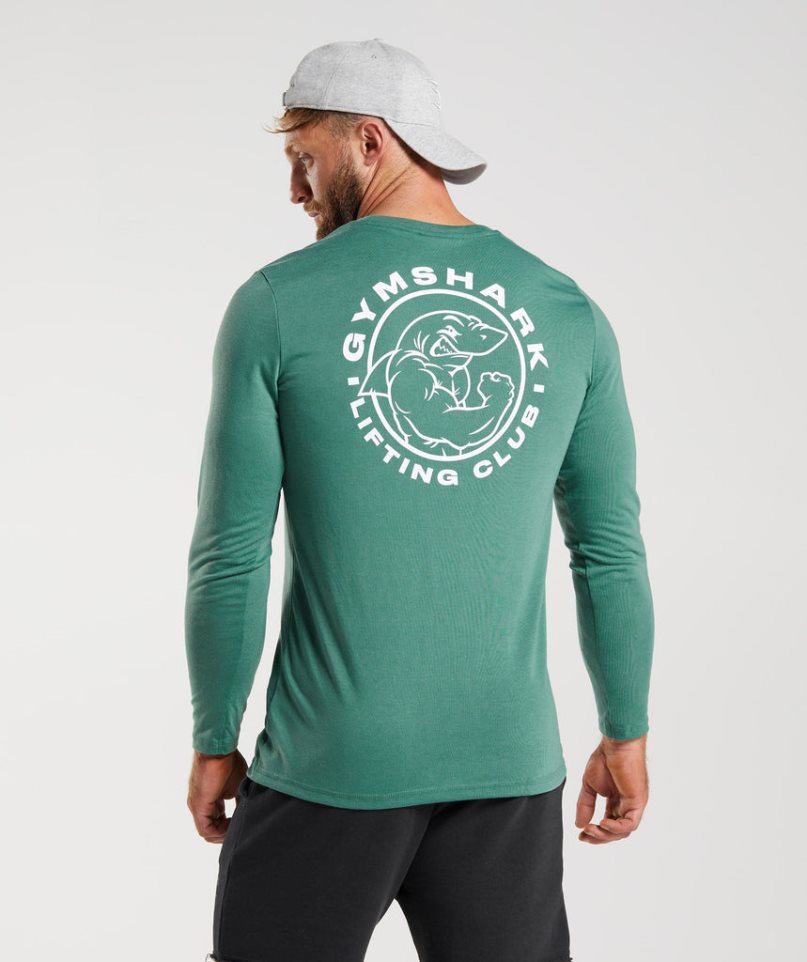 Gymshark Legacy Long Sleeve T-shirts Herren Grün | 65890GTEO