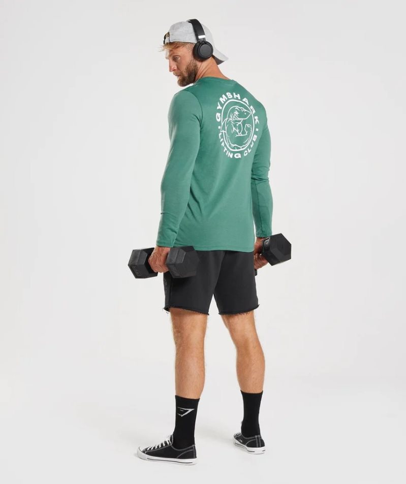 Gymshark Legacy Long Sleeve T-shirts Herren Grün | 65890GTEO