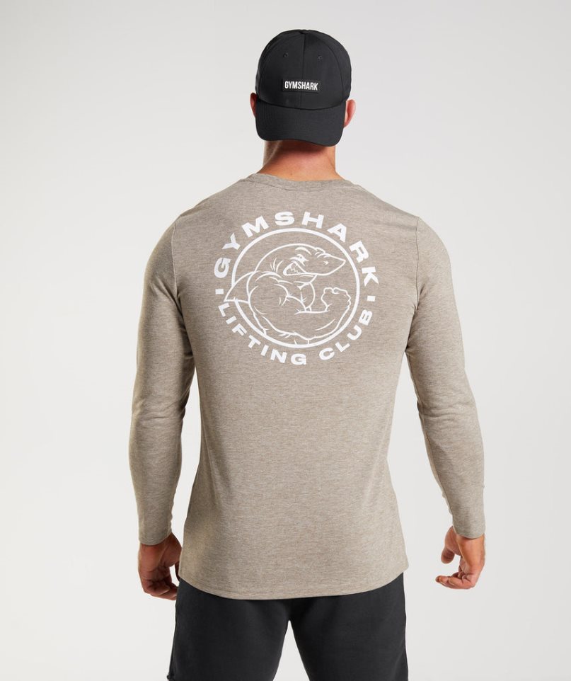 Gymshark Legacy Long Sleeve T-shirts Herren Grau | 75028QKOG