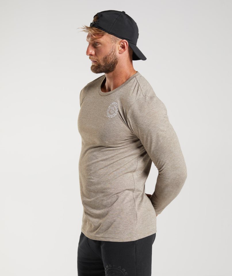 Gymshark Legacy Long Sleeve T-shirts Herren Grau | 75028QKOG