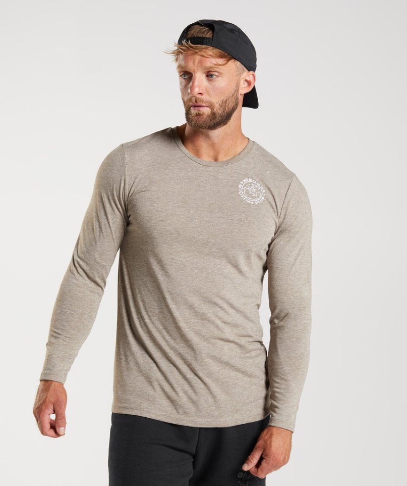 Gymshark Legacy Long Sleeve T-shirts Herren Grau | 75028QKOG