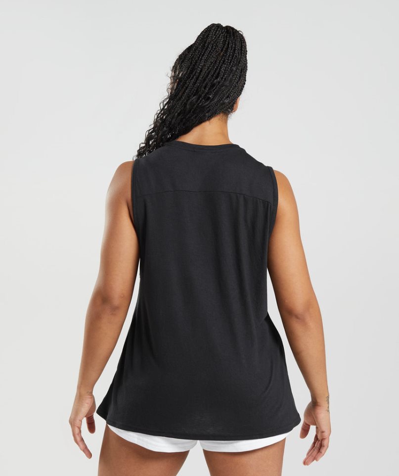 Gymshark Legacy Muskelshirt Damen Schwarz | 86392KAVZ