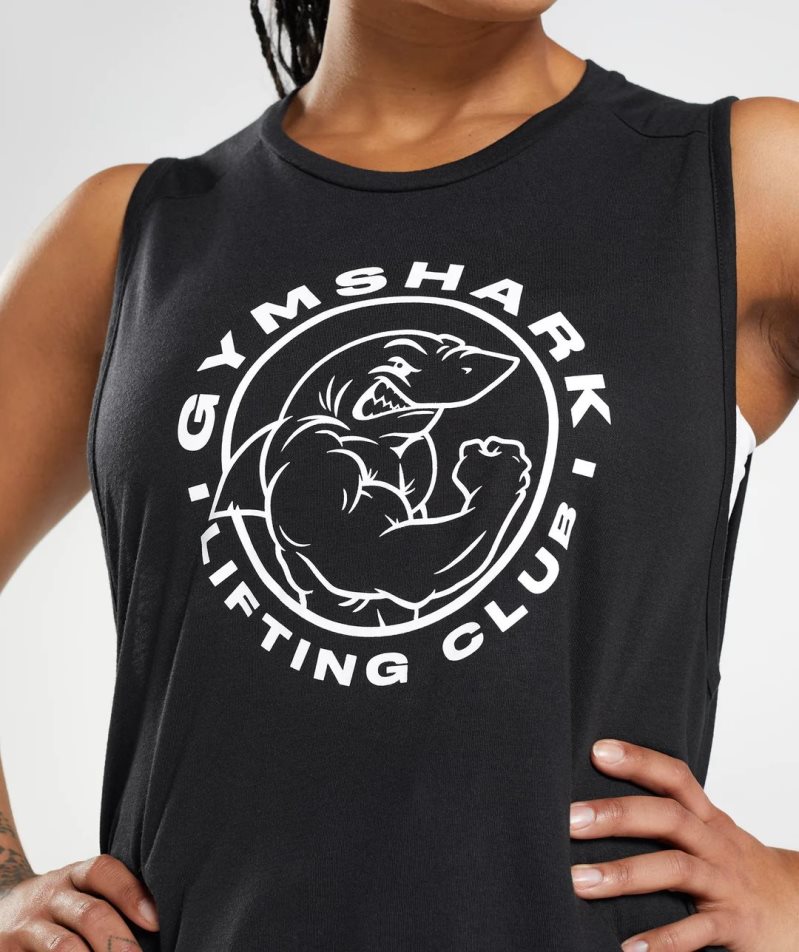 Gymshark Legacy Muskelshirt Damen Schwarz | 86392KAVZ