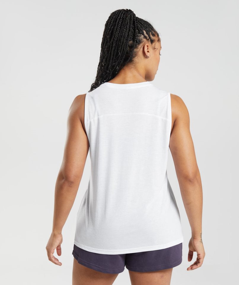 Gymshark Legacy Muskelshirt Damen Weiß | 31908PJCM