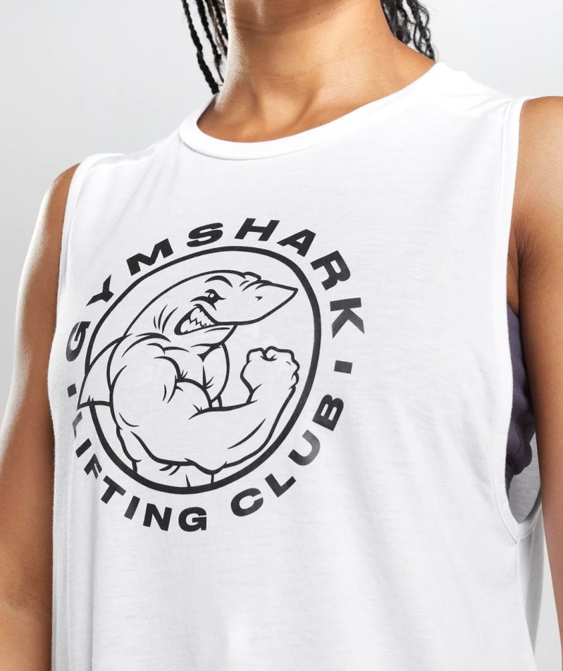 Gymshark Legacy Muskelshirt Damen Weiß | 31908PJCM