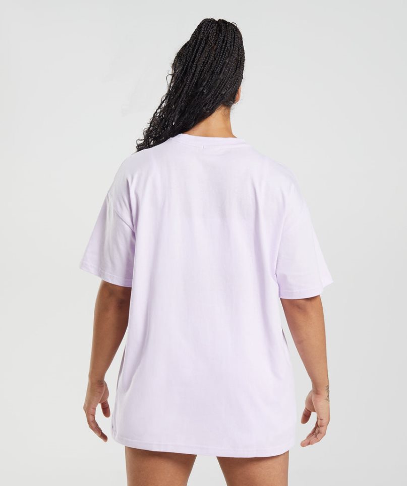 Gymshark Legacy Oversized T-shirts Damen Helllila | 05648FYPN