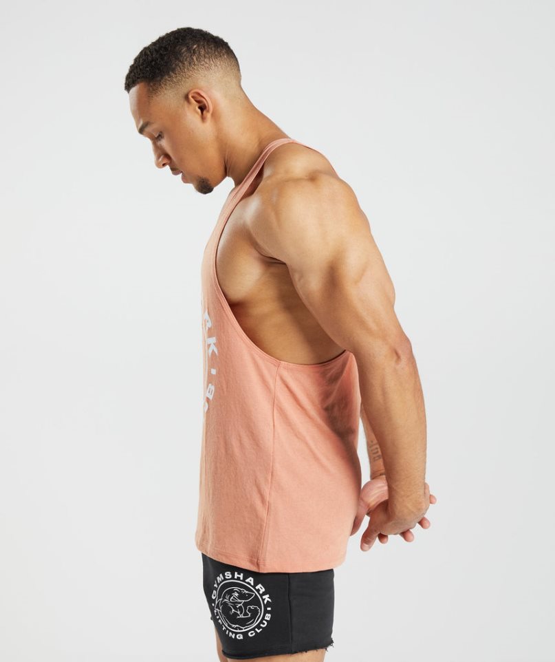 Gymshark Legacy Stringer Muskelshirt Herren Rosa | 02695IBHM