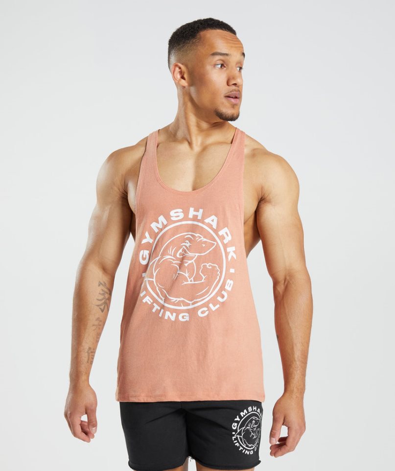 Gymshark Legacy Stringer Muskelshirt Herren Rosa | 02695IBHM