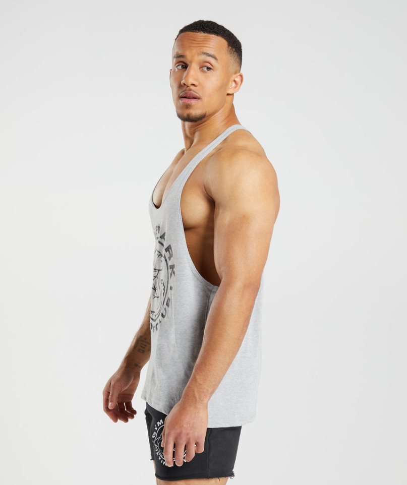 Gymshark Legacy Stringer Muskelshirt Herren Hellgrau | 80691STVR