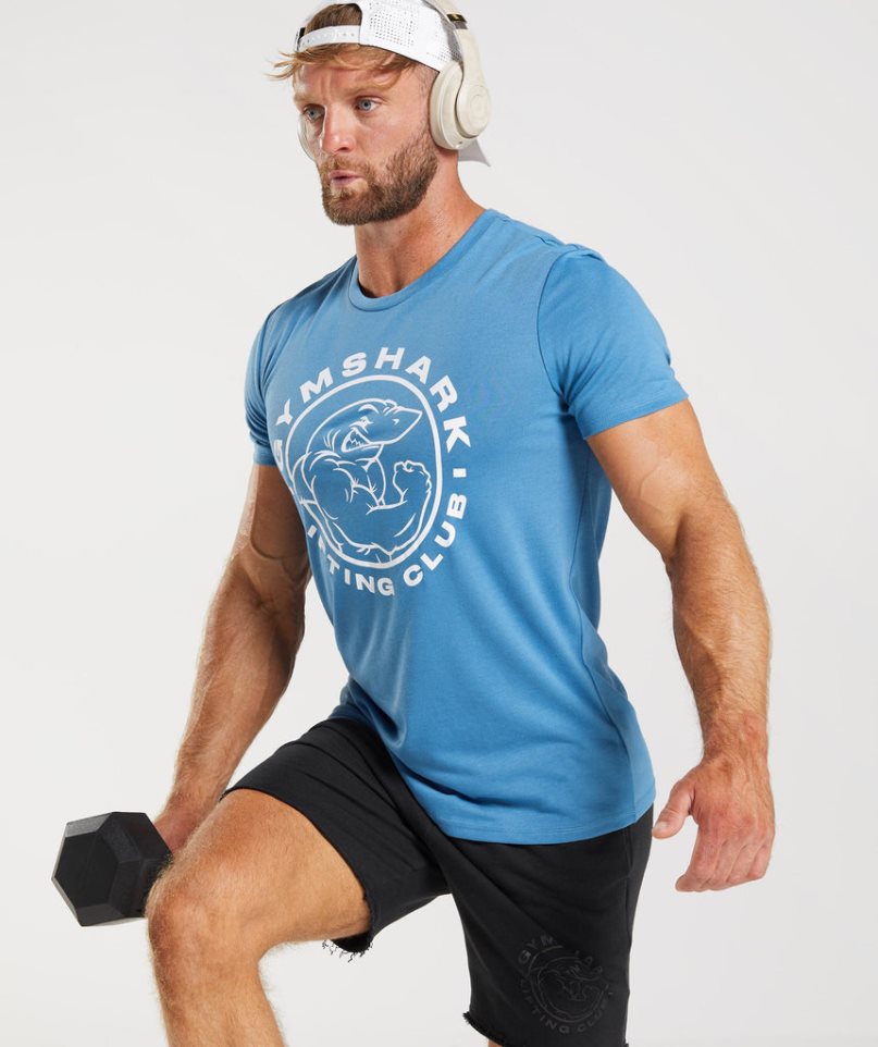 Gymshark Legacy T-shirts Herren Blau | 36745JNSV