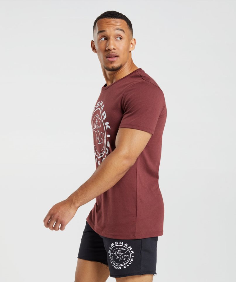 Gymshark Legacy T-shirts Herren Bordeaux | 62708MRDU