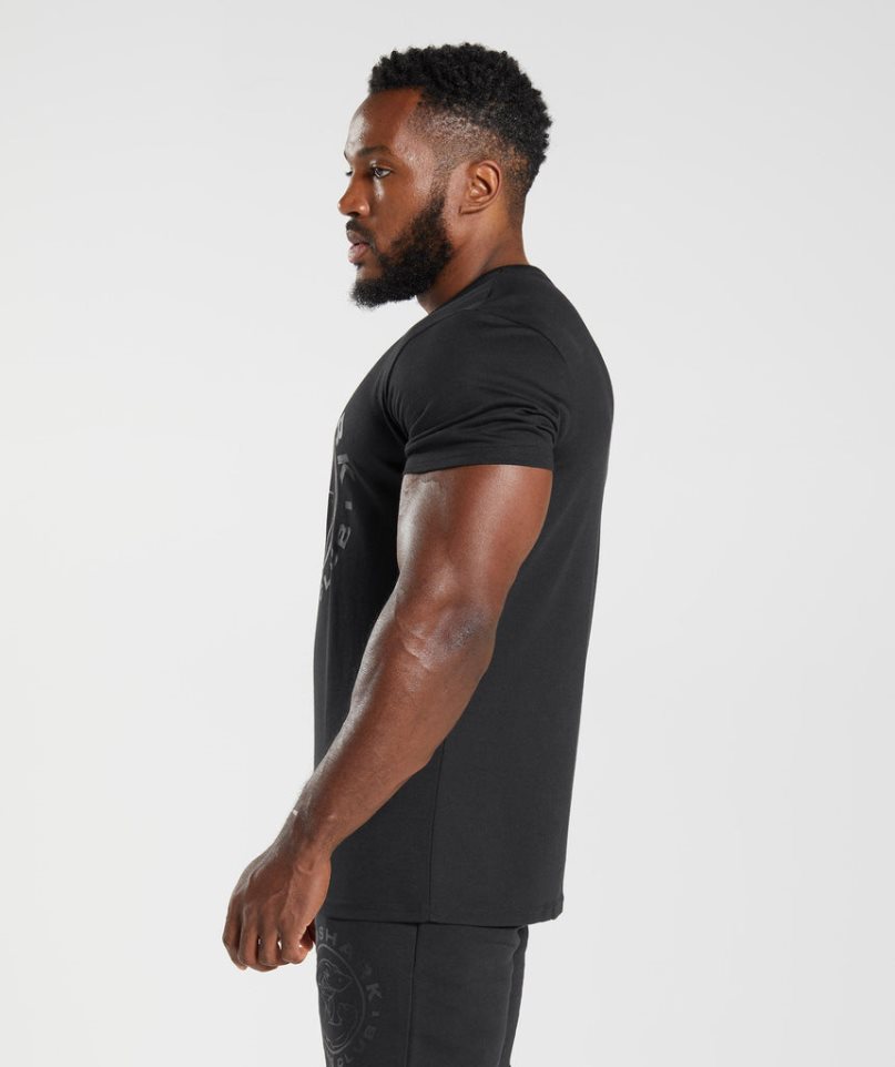 Gymshark Legacy T-shirts Herren Schwarz | 73695HKCG