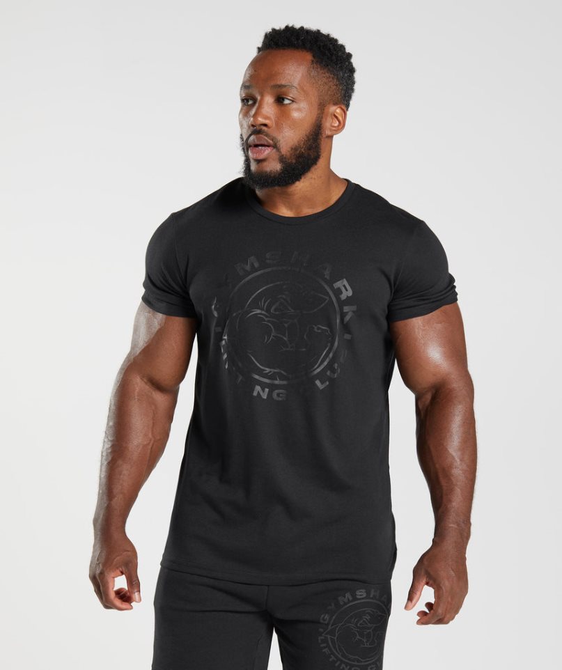 Gymshark Legacy T-shirts Herren Schwarz | 73695HKCG