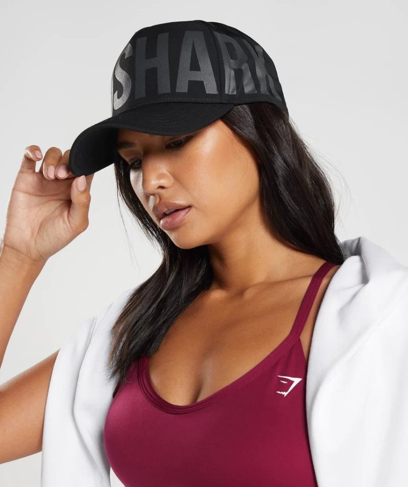 Gymshark Logo Trucker Kappen Schwarz | 36084IDOQ