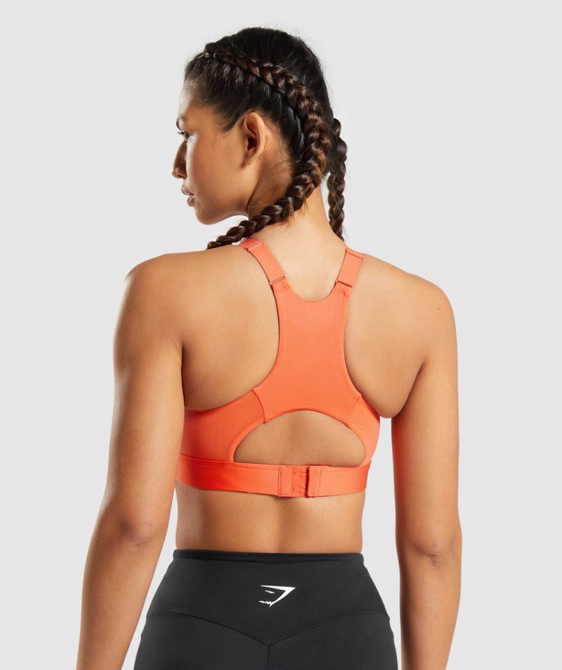 Gymshark Mesh Neckline 2.0 Sport Bh Damen Orange | 35610EPIQ