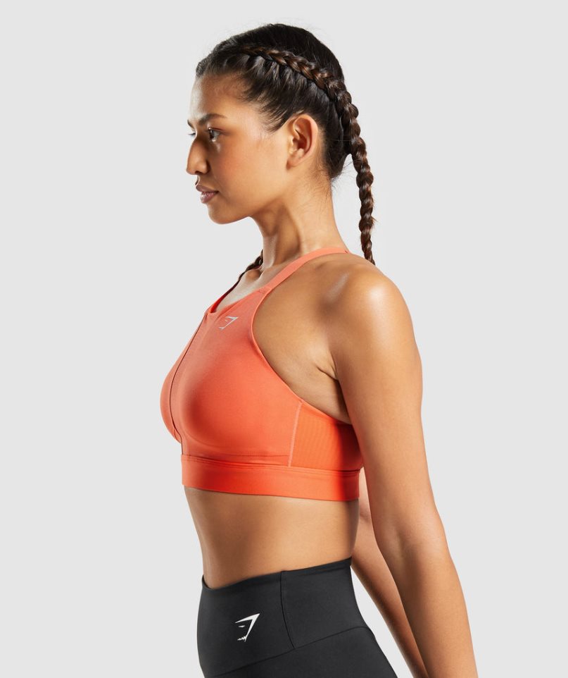 Gymshark Mesh Neckline 2.0 Sport Bh Damen Orange | 35610EPIQ