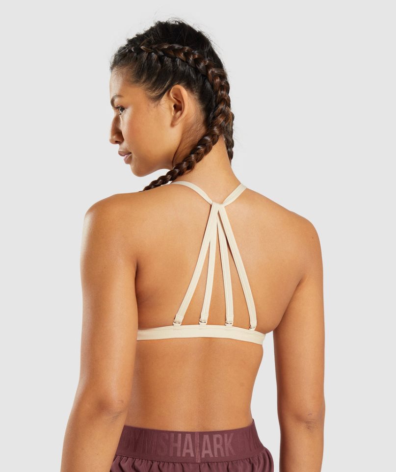 Gymshark Minimal Sport Bh Damen Beige | 57896TOLD