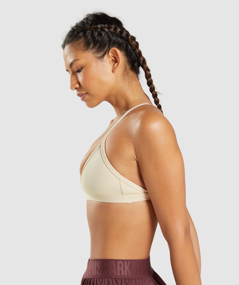 Gymshark Minimal Sport Bh Damen Beige | 57896TOLD