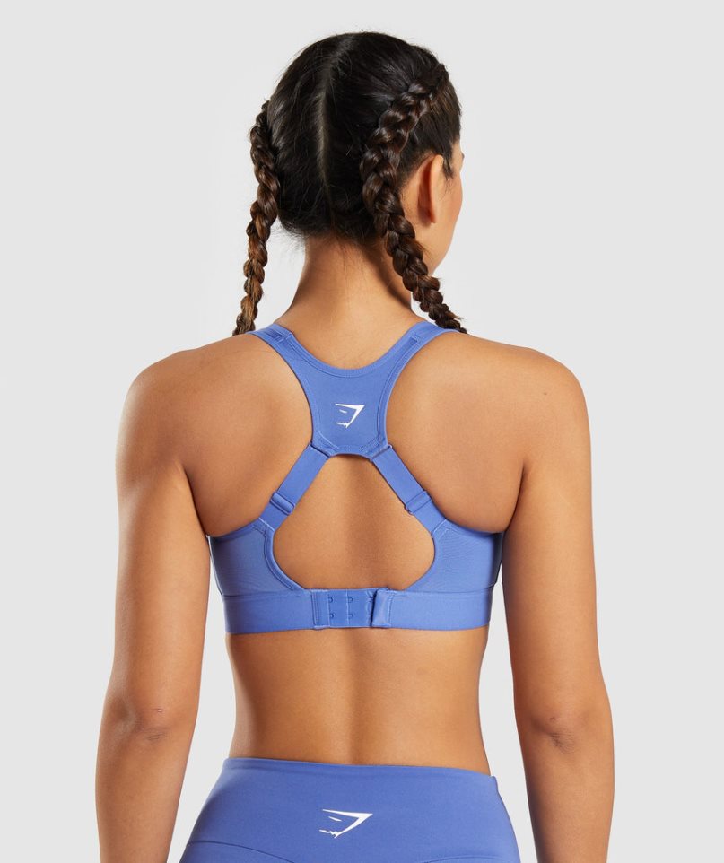 Gymshark Open Back Sport Bh Damen Blau | 52813UBAD