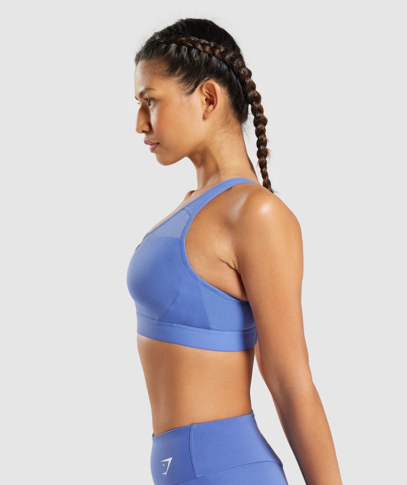 Gymshark Open Back Sport Bh Damen Blau | 52813UBAD