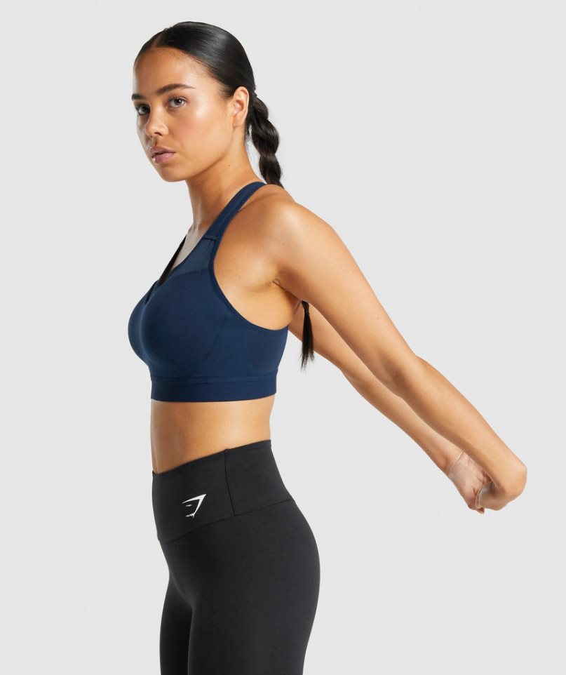 Gymshark Open Back Sport Bh Damen Navy | 50894CIXS