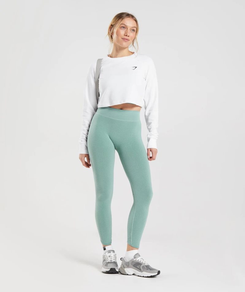 Gymshark Pause Seamless Leggings Damen Hellgrün | 98012NOJQ