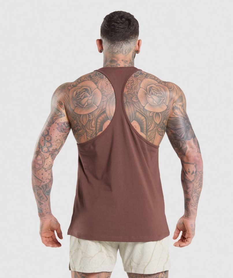 Gymshark Power Stringer Muskelshirt Herren Braun | 81394BRPW