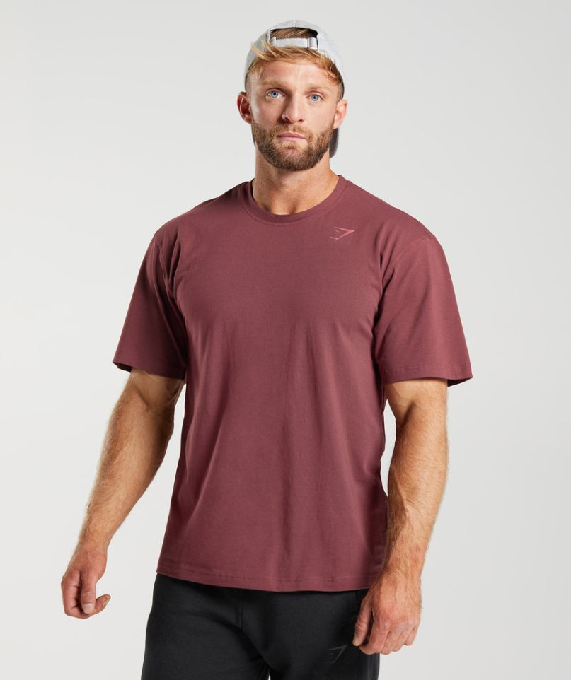 Gymshark Power T-shirts Herren Bordeaux | 78216EVAY