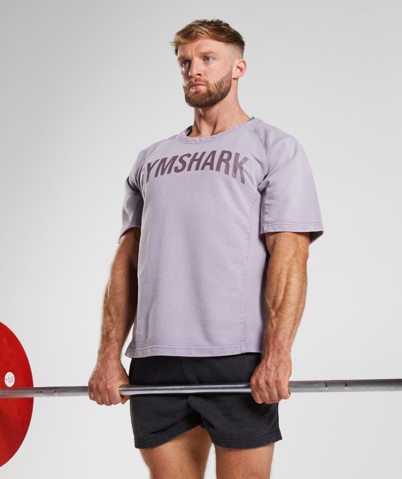 Gymshark Power Washed Rag Top T-shirts Herren Lila | 27948HVBO