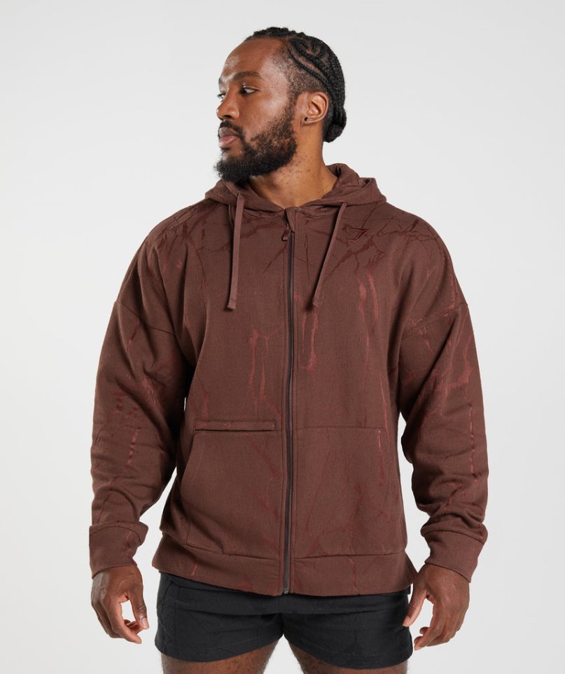 Gymshark Power Zip Hoodie Herren Braun | 26379WNLT