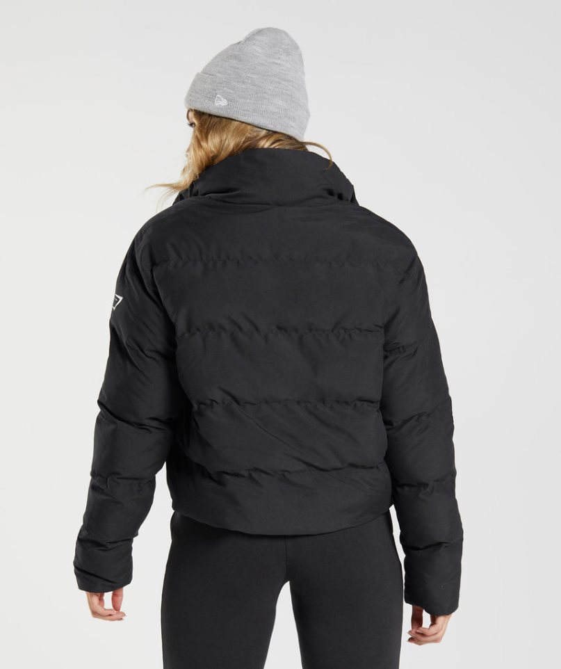 Gymshark Puffer Jacke Damen Schwarz | 81725NATW