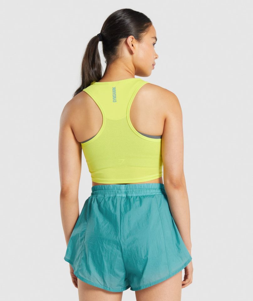 Gymshark Pulse Crop Muskelshirt Damen Gelb | 17932TCGB