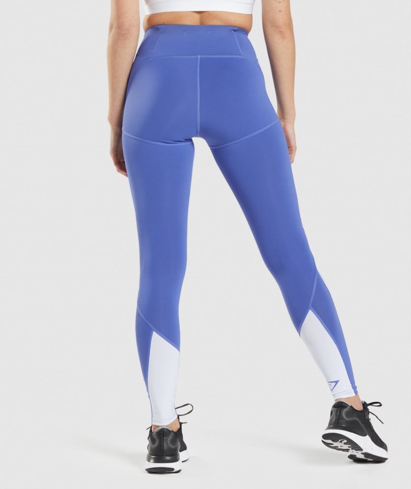 Gymshark Pulse Mesh Leggings Damen Blau | 80936BGJF