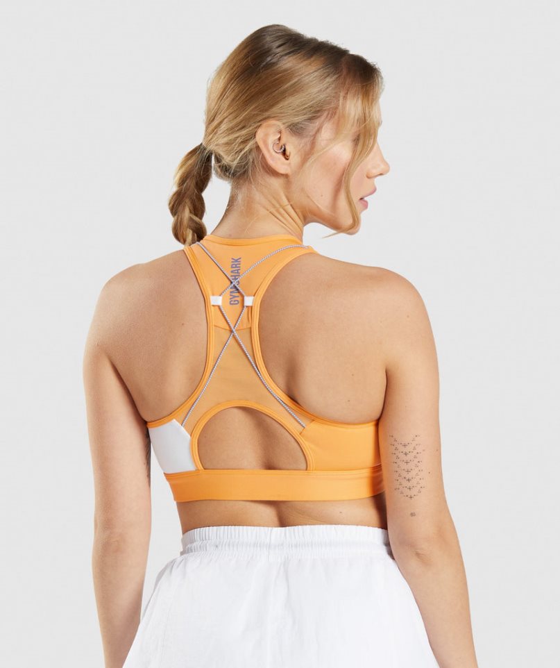 Gymshark Pulse Sport Bh Damen Orange Weiß | 03257ESUX