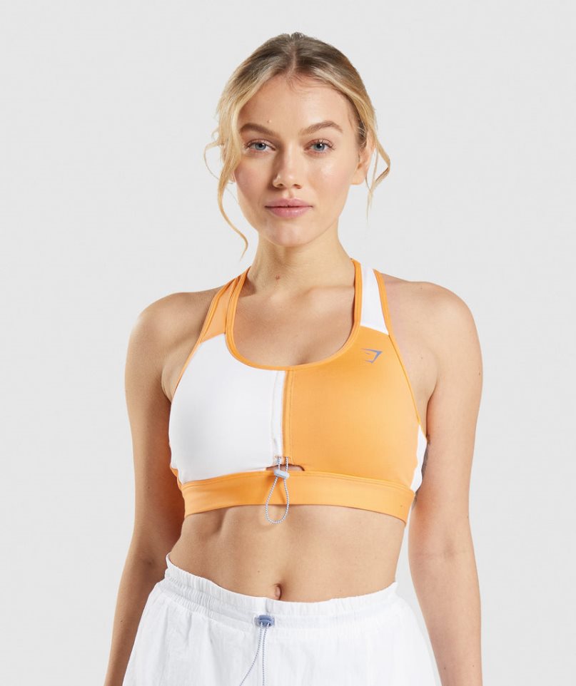 Gymshark Pulse Sport Bh Damen Orange Weiß | 03257ESUX