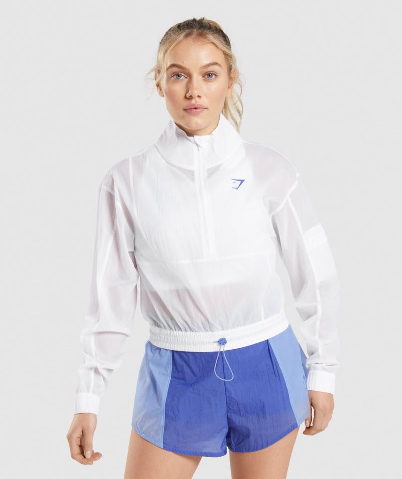 Gymshark Pulse Woven Jacke Damen Weiß | 50164FPOW