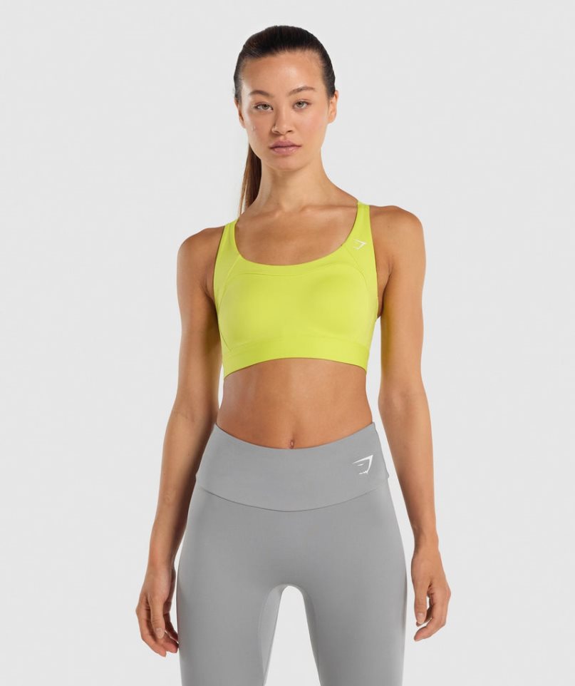 Gymshark Racer Back Sport Bh Damen Gelb | 31092JAZW