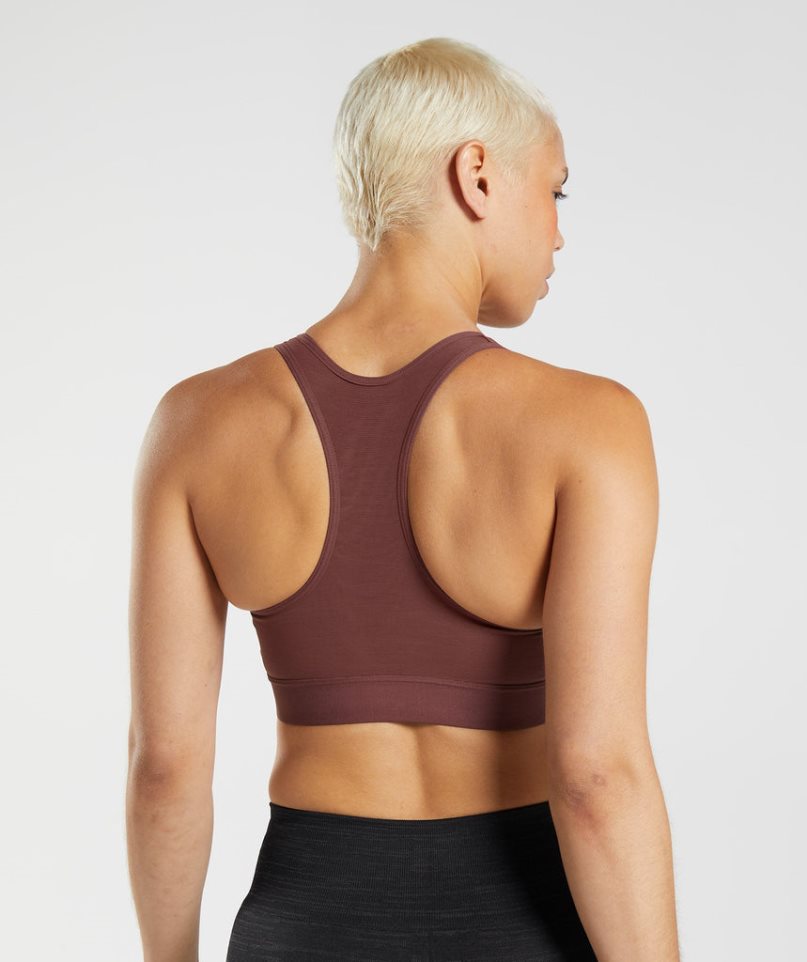 Gymshark Racerback High Support Sport Bh Damen Dunkelbraun | 34920WEAP