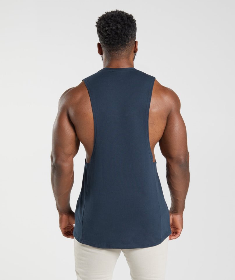 Gymshark React Drop Arm Muskelshirt Herren Navy | 36172LQDG