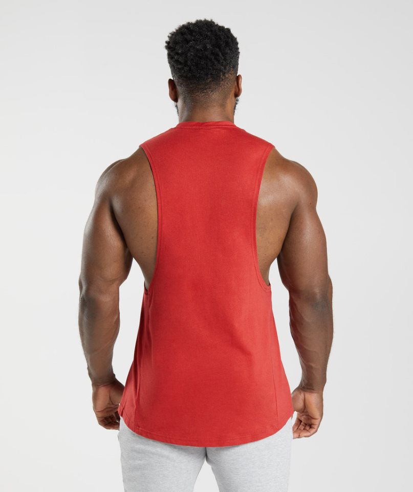 Gymshark React Drop Arm Muskelshirt Herren Rot | 43870ZPSA