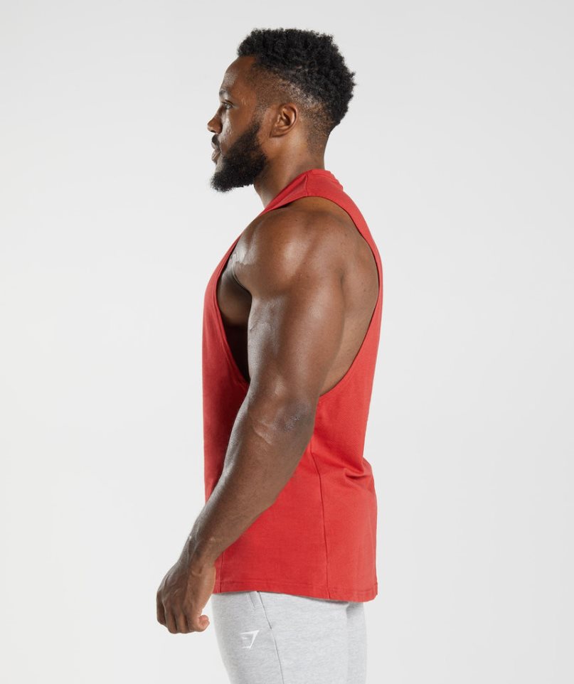 Gymshark React Drop Arm Muskelshirt Herren Rot | 43870ZPSA