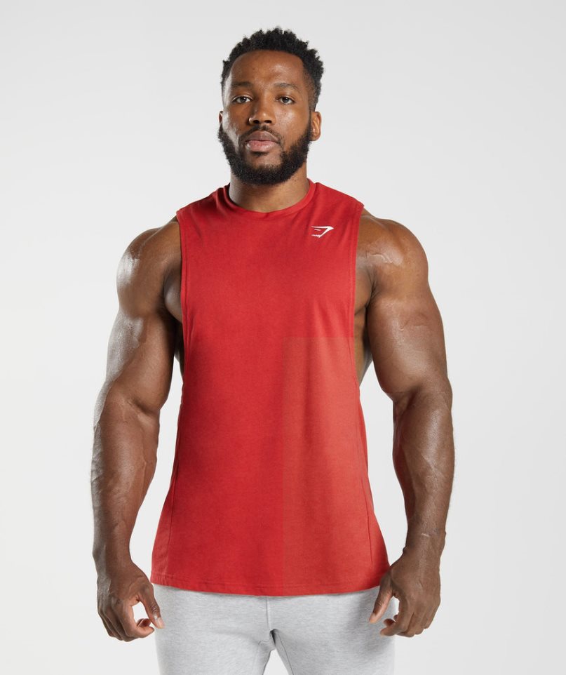 Gymshark React Drop Arm Muskelshirt Herren Rot | 43870ZPSA