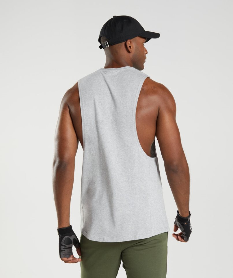 Gymshark React Drop Arm Muskelshirt Herren Hellgrau | 78923NFZX