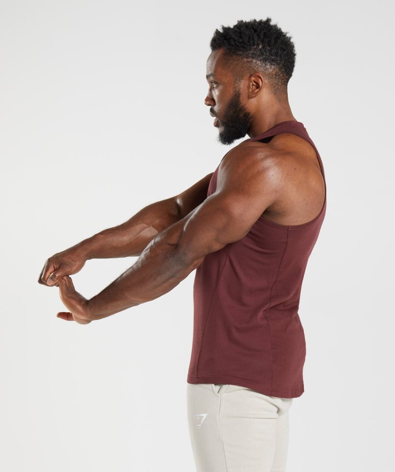 Gymshark React Muskelshirt Herren Bordeaux | 94578UBLV