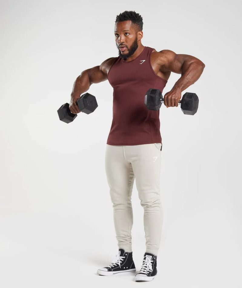 Gymshark React Muskelshirt Herren Bordeaux | 94578UBLV