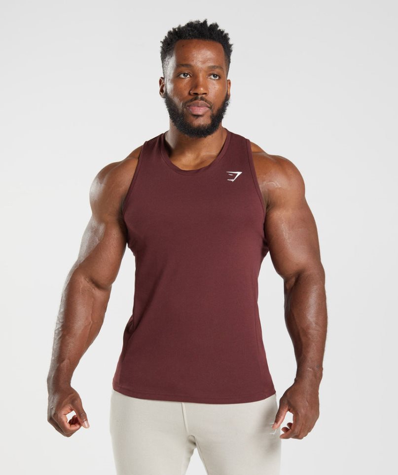 Gymshark React Muskelshirt Herren Bordeaux | 94578UBLV