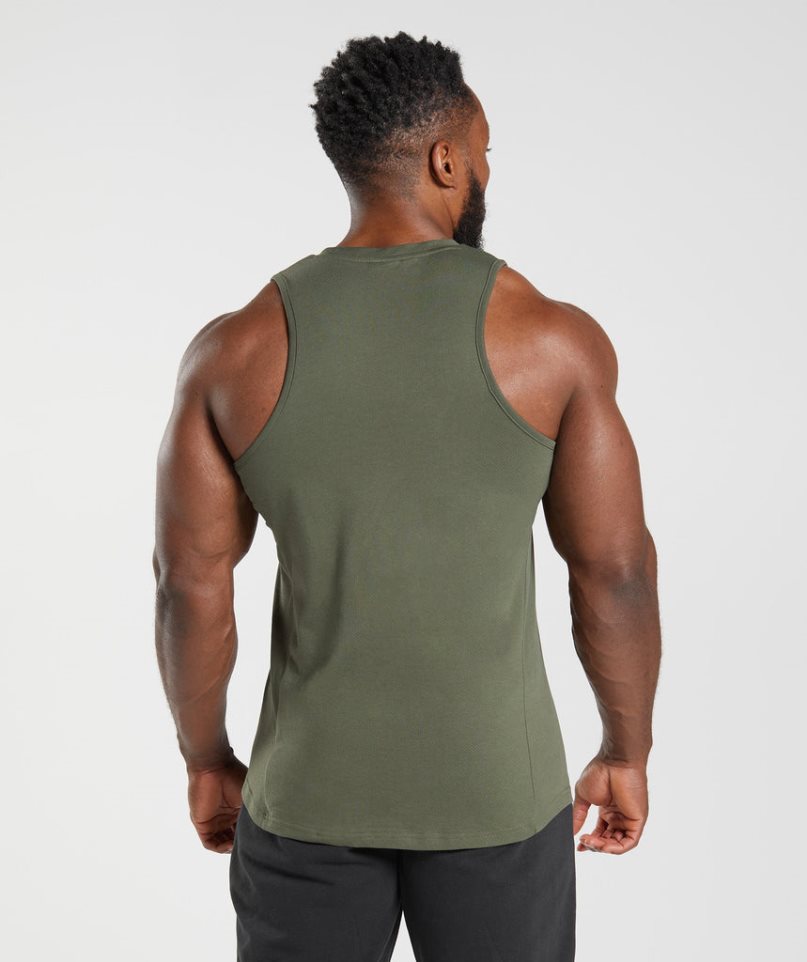 Gymshark React Muskelshirt Herren Olivgrün | 94126JOSY